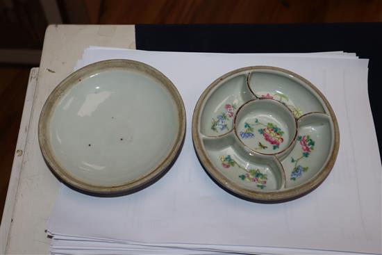 A Chinese lidded dish diameter 14cm